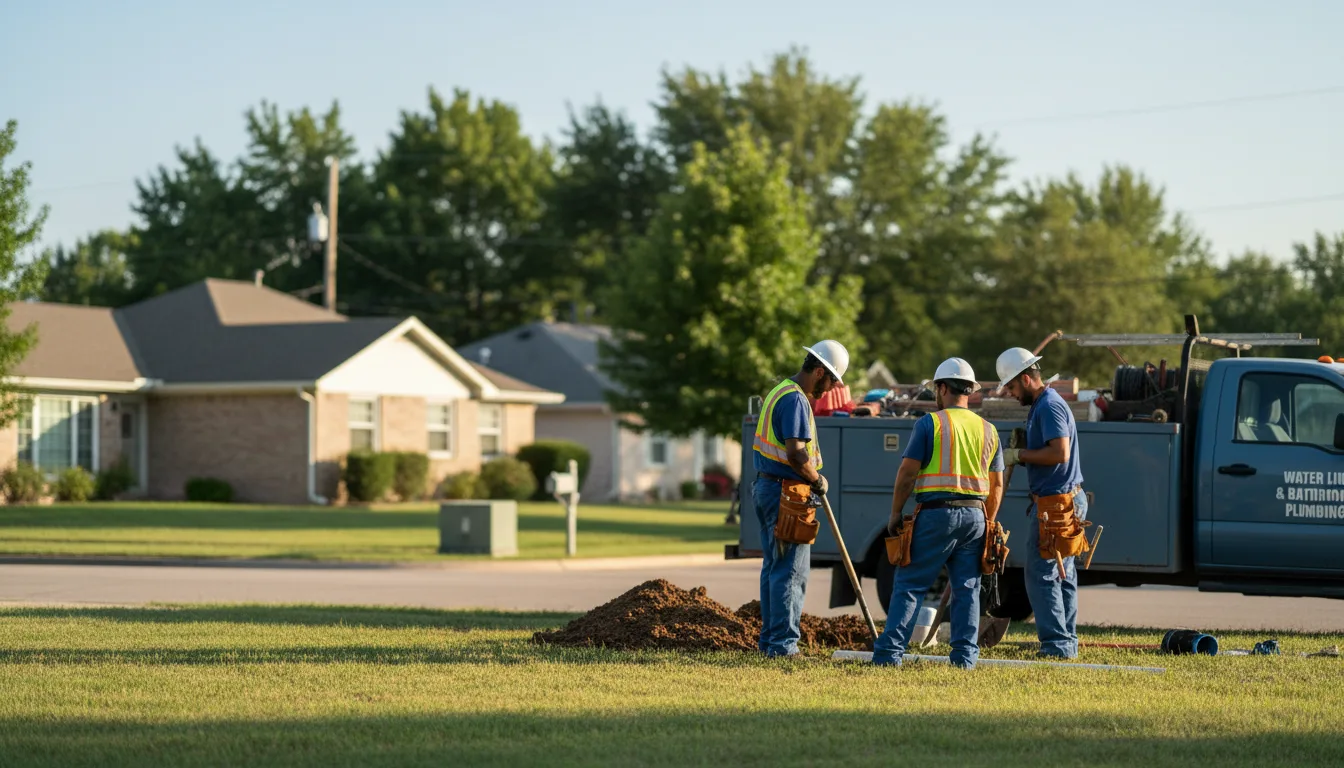 Residential water line and bathroom plumbing service in Pontotoc, TX